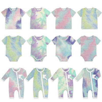 China Breathble Baby Boys Toddler Romper Kids Cozy Newborn Boy Girls Long Sleeve Tie Dye Print Knitted Romper Overalls Clothes for sale