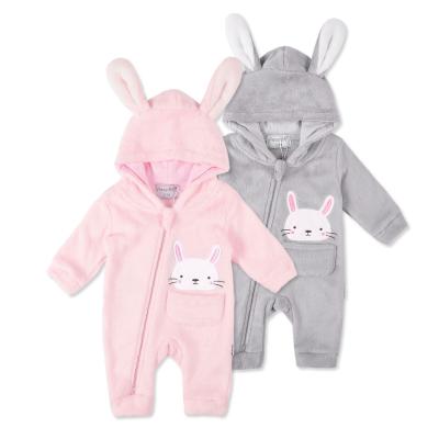 China Longsleeve Petelulu Winter Baby Infant Clothing Cute Little Bunny Style Coral Fleece Unisex Baby Rompers for sale