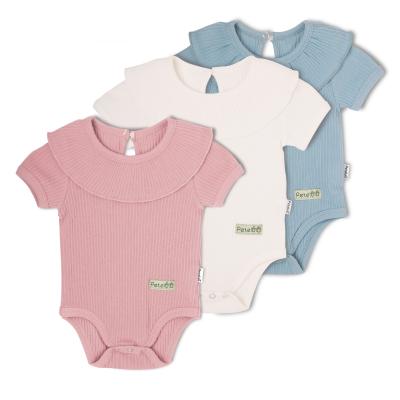 China Shorts Sheaths Baby Romper High Quality Rib Stripes Cotton Jersey Clothing Baby Jumpsuit Romper for sale