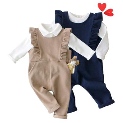 China Fashion Design Kids Girls Suspender Pants Anti-pilling for sale