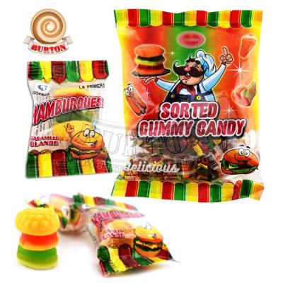 China Natural Soft Candy Burger Natural Burger Shaped Jelly Gummy Candy for sale