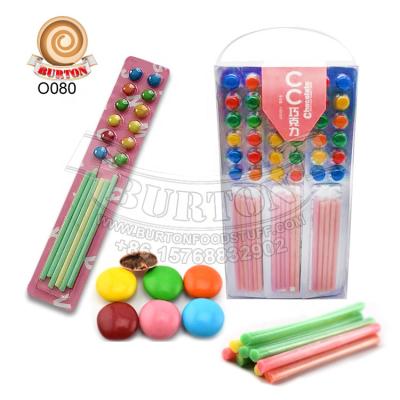 China Glucose 2 Glucose in 1 Crispy Rainbow Chocolate Bean Candy and cc Stick for sale