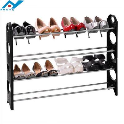 China Adjustable Four-Layer (Height) Dust - Proof Plastic Shoe Rack Shelf for sale