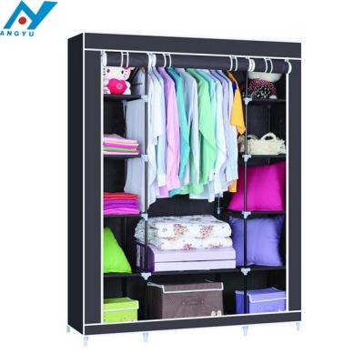 China Non Woven Folding Wardrobe Metal Frame Portable Fabric Bedroom Wall Wardrobe Environmental Cabinet for sale