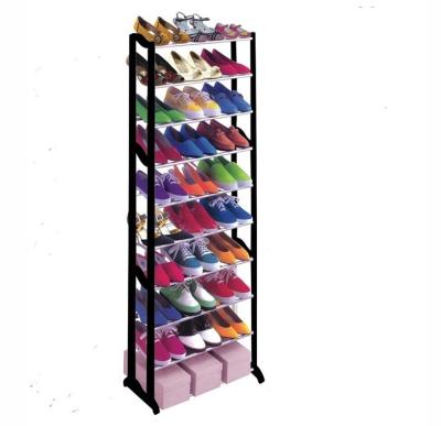 China (Others)Wholesale High Quality Adjustable Modern Design 10 Row Shoes Beams Colorful Aluminum Shoe Rack for sale