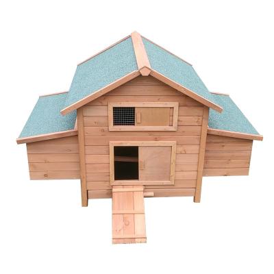 China Hen Cage Wooden Chicken Coop Small Viable Animal House Cage Outdoor Fir Wood With Laying Boxes for sale