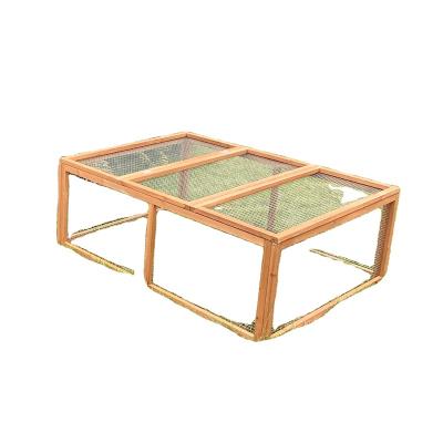 China Cheap Sustainable Rabbit Cage Fir Wood Rabbit Hutch With Metal Mesh Outdoor Rabbit House for sale