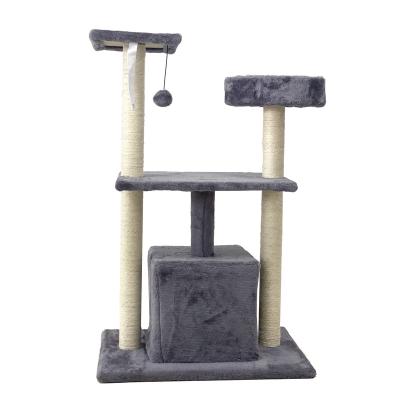 China Sustainable Frame Of Climbing Lined Post Toy Condo Furniture Cat Tree Tower House for sale