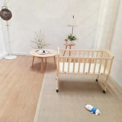 China Baby Crib + Toddler Bed Natural Color Baby Summer Using Bed Adult Portable Wooden Crib Baby Crib For Travel for sale