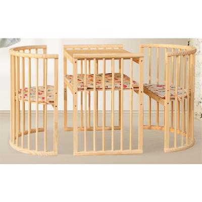 China New Zealand modern non toxic natural pine bebe de Para de cunas / round convertible baby crib set for sale