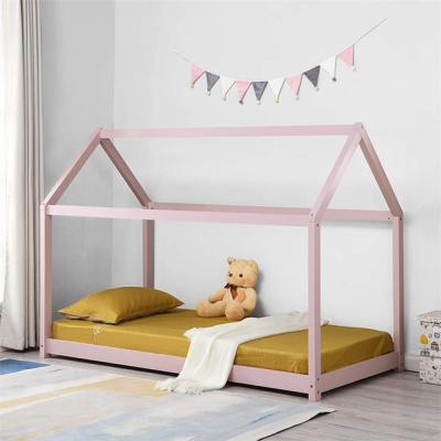 China Factory Price Pine Wood Girls Toddler Room Adjustable Solid Bed (Full Size) with Drawer Play Room Bed Montessori Wooden Play Bed for sale