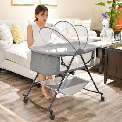 China Hot Selling Traditional Portable Metal Baby Cribs Adjustable Baby Bassinet for sale