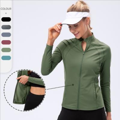 China New Style Breathable Yoga Jacket Women's Tight Autumn Winter Sports Tops Long Sleeve Fitness Common Wear Sports Coat for sale