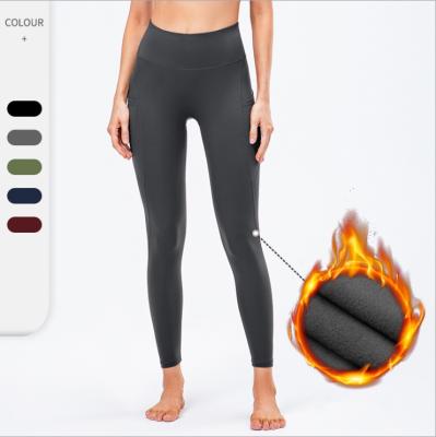 China Autumn Winter Latest Plush Breathable Yoga Pants High Waist Fitness Women Gym Running Yoga Pants Gaiters Gaiters for sale