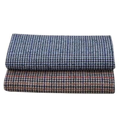 China High Grade Plain Tweed Plaid Suit Coat Wool Polyester Houndstooth Knit Fabric for sale