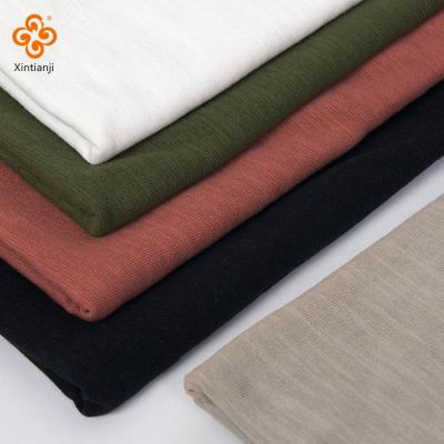 China Breathable Knit Plain 35/65 Yarn Cotton Linen Fabric Dress Materials In Stock for sale