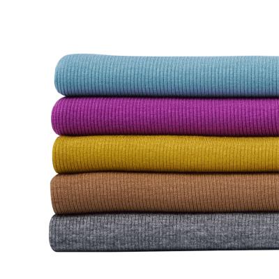 China Plain generally uses knitted french rayon spandex rib fabric for sale