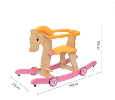 China Game for Children 2020 Wooden Rocking Horse Toys WRH006 Baby Walker Toy 2 in1 for Children Play Educational Toys for sale