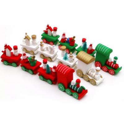 China Game for Kids 2021 Wooden Christmas Train Set Toy for Kids and Children Playing and for Christmas Gift WCT001-A for sale