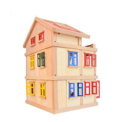 China Hot Sale Wooden Wooden Toys TOY Wholesale Colorful Dollhouse Wooden Toys MODELS With Mini Furniture WDH11 for sale