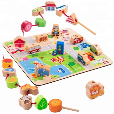 China Game for 2021 Children's Wooden Kid Scene Rope Finding Toy for Children Educational Toys WFB002 for sale