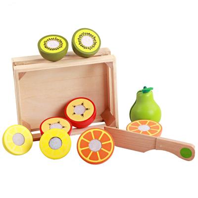 China Wooden kitchen toy wooden game set simulation magnetic fruit vegetables play food cup set for children WFT002 for sale