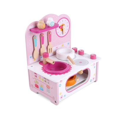 China Pretend Play Toy Set Children Toys Mini Kitchen Set For Girl Pretend Play Mini Wooden Kitchen Educational Toy WKT009 for sale