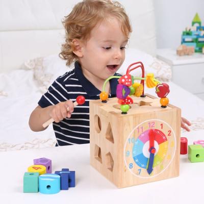 China 2021 Developing Intelligence Ablity Korea Kiumhouse Wooden Bead Maze Toy for Children Playing Game and Educational Toys WMT005 for sale