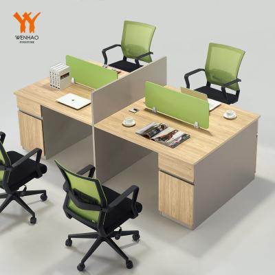 China WENHAO Furniture Best Quality 4 Seat Commercial Office Workstation Compartment for sale