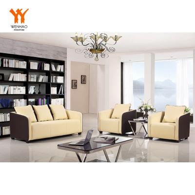 China Modern High Quality Two Color Patchwork Heated Leather Sofa for sale