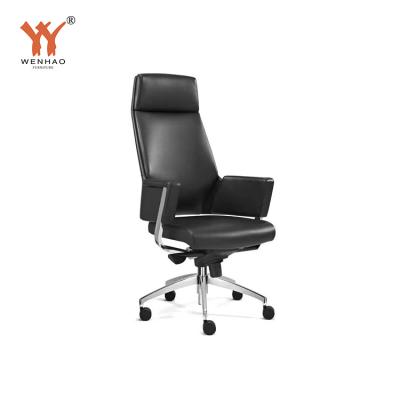 China New Arrival Black Modern High Adjustable Height Best Boss Chair Luxury Executive (Height) Back Leather Upholstery CEO Office Chair for sale