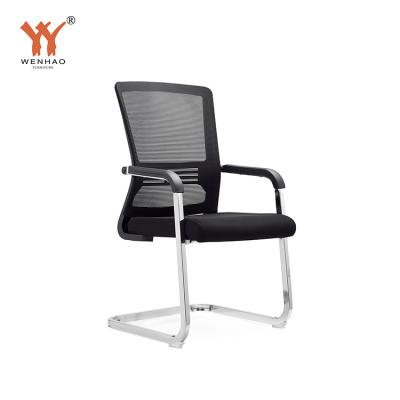 China Other 2022 New Ergonomic Design Fabric Mesh Iron Staff Meeting Room Task Chair Black Office Furniture Reception Desk Chair for sale