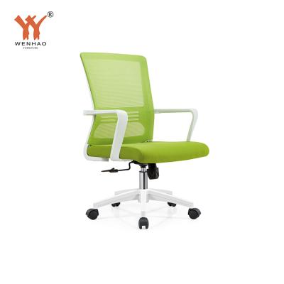 China China Manufacture Adjustable Fashionable Light Green Mesh Iron Full Fabric Office Chair Revolving (Height) Desk Chairs Cheap Desk for sale