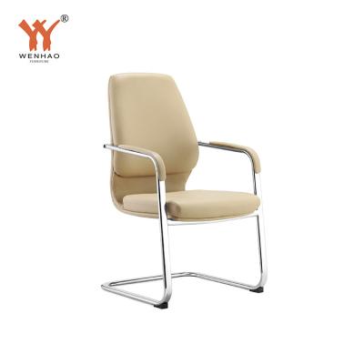 China Other New Design Iron Synthetic Leather Upholstered Modern Office Chair Conference Armchair Simple Stable Visitor Chair for sale