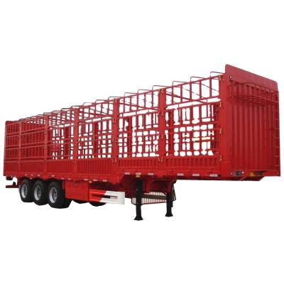 China Advanced Truck Trailer Fence Semi Trailer Barrier Design 2/3/4 Axles Cargo Animal Transport Barrier Semi Trailer for sale