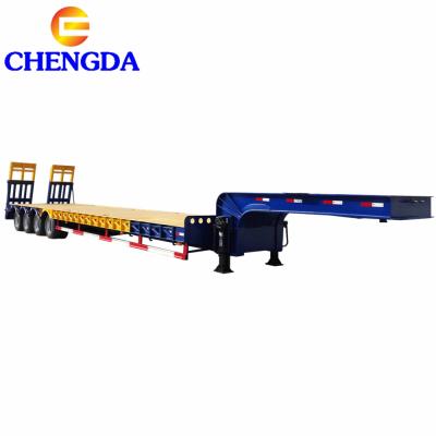 China Hydraulic Extendable Truck Trailer 4 Axles Low Bed Low Neck Lowbed Heavy Duty Detachable Trailers Cargo Trailers In Mongo for sale