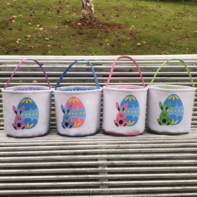 China Cute Bunny Printing Party Decorations Kids Candy Gift Handbag Festival Decoration Selection Easter Kids Basket for sale