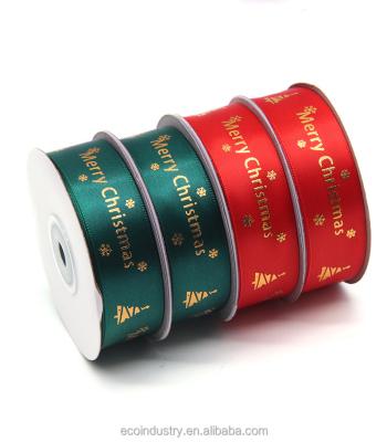 China Environmental Friendly Custom Logo Printed Type Occasion CTN Christmas Edge Satin Ribbon Color DESIGN Original Free Ribbon Cable Type for sale