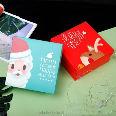 China Recycled Materials Christmas Candy Bags Service Antler Desgin Gold Foil Gift Packaging Boxes Customized Christmas Gift Boxes Christmas Gift With Bag for sale