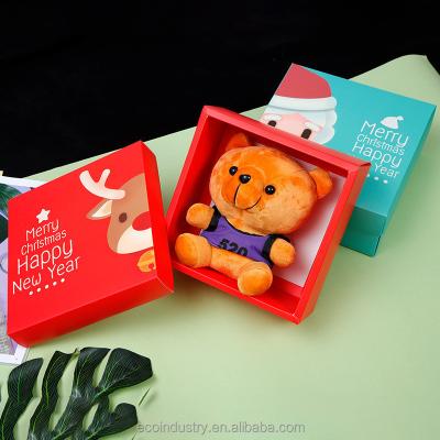 China Recycled Materials Wholesale Christmas Custom Cute Printed Paper Gift Packaging Box With Bag Christmas Candy Bags Christmas Santa Claus Boxes for sale