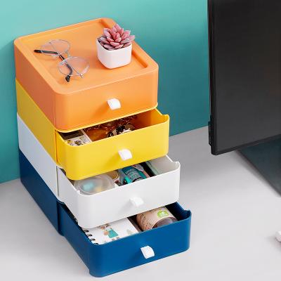 China Wholesale Plastic Organizer PP Bedroom Draw Viable Factory Storage Box Desktop Cabinet for sale