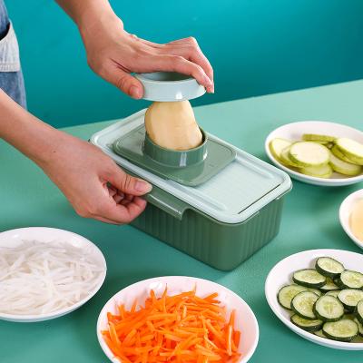 China Stocked 3 in 1 Kitchen Manual Multifunctional Vegetable Vegetable Manual Cheese Slicer Cutter Mandoline Slicer and Shredder for sale