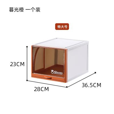 China Factory Customized Logo Wholesale Shoe Boxes Drop Stackable Plastic Shoe Storage Box Modern Hot Sale Amazon Front Door Clear Shoe Box for sale