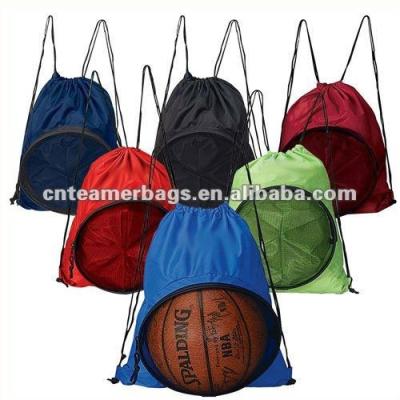 China Creative Rope Handle Drawstring Bocce Ball Bag For Basketball Backpack 210D for sale