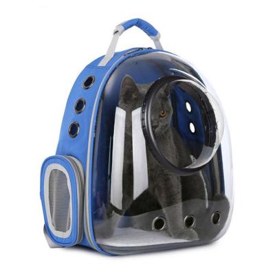 China Hot-selling Pet Backpack 2021 Portable Pet Bag Travel Carrier Poop Bag Transparent Backpack for sale