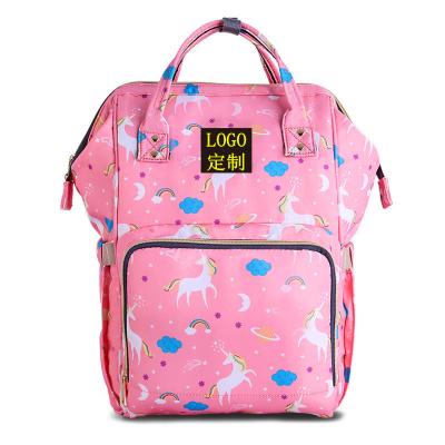 China 2021 Fashion New Style Custom Waterproof Diaper Bag Big Logo Backpack Diaper Bag Mom Organizer Bag for sale