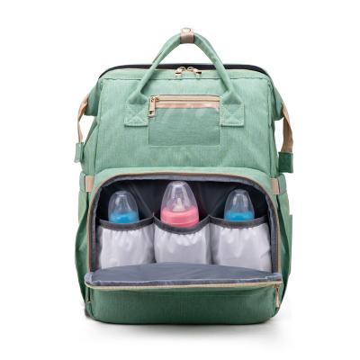 China 2021 New Custom Waterproof Outdoor Backpack OEM Multifunctional Baby Mama Diaper Bags Backpack Bed for sale