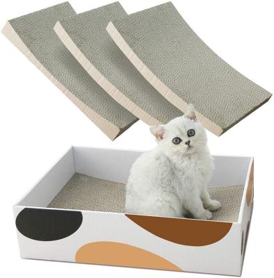 China Large Cat Scratcher Lounge Corrugated Cardboard Viable Cat Scratcher House with Large Scratching Hole Sofa Bed Cat Scratch Bed for sale