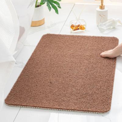 China Non-slip Silk Toilet Mat Foot Ring Bath Room Shower PVC Bathroom Mat Waterproof Floor Mat for sale