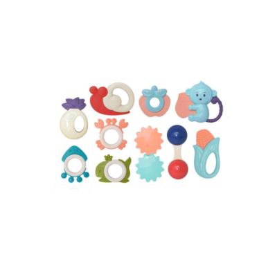 China Food Grade Baby Teether Baby Toy Set Plastic Baby Grasping Toys for sale